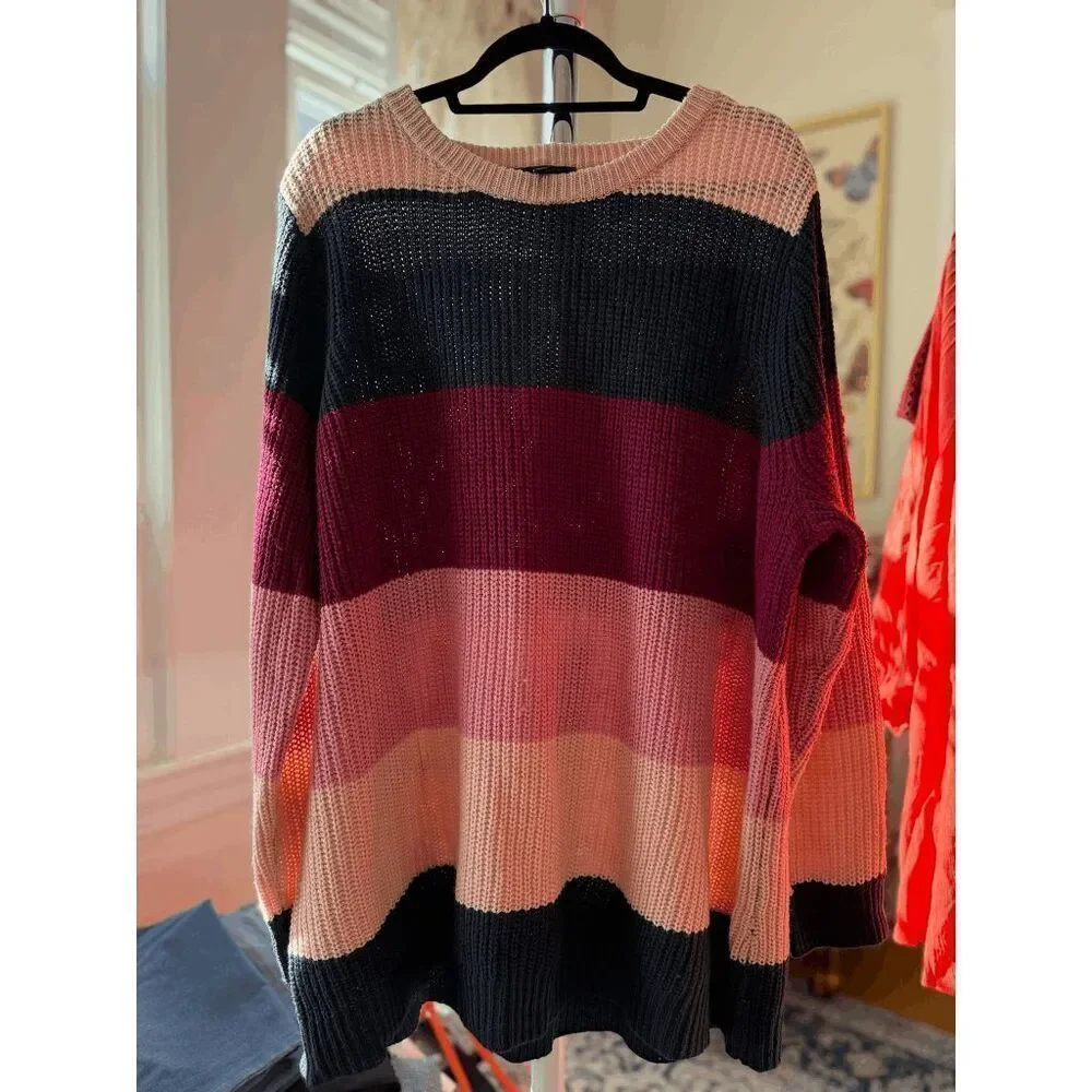 Lane Bryant Curvy Colorblock Knit Sweater